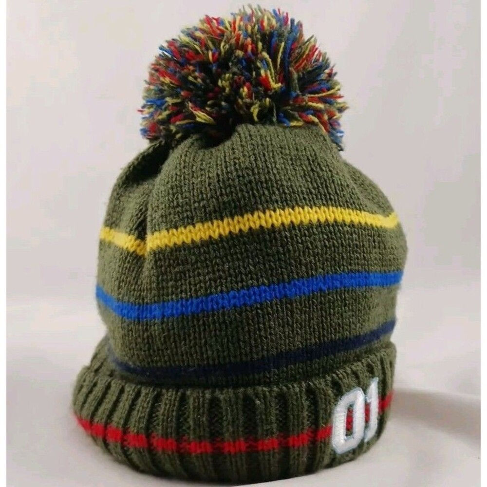 Laura Ashley Baby 12-24 Months Unisex Winter Beanie Pom-Pom Hat-EXCELLENT!